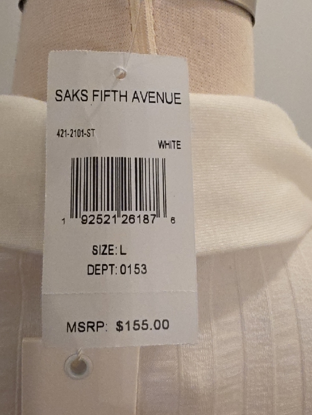 Jonathan Simkhai Cream Ribbed Polo Top size L new with tags - Picture 5 of 9